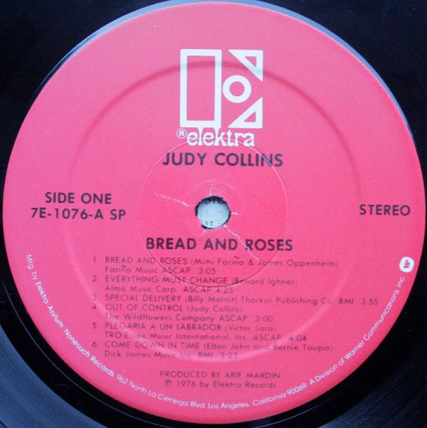 Judy Collins - Bread & Roses (LP, Album, RE, SP ) (Very Good Plus (VG+)) - Image 5