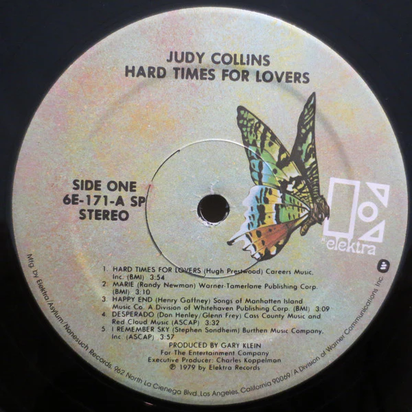 Judy Collins - Hard Times For Lovers (LP, Album, SP ) (Very Good Plus (VG+)) - Image 3