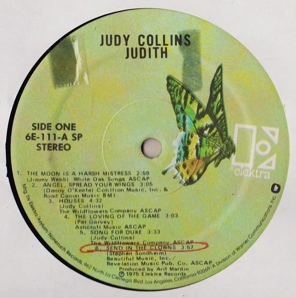 Judy Collins - Judith (LP, Album, SP ) (Very Good Plus (VG+)) - Image 3
