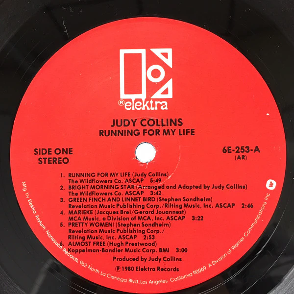 Judy Collins - Running For My Life (LP, Album, All) (Very Good Plus (VG+)) - Image 3