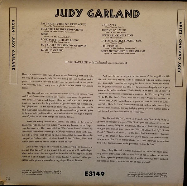 Judy Garland - If You Feel Like Singing, Sing (LP, Comp) (Very Good (VG)) - Image 2