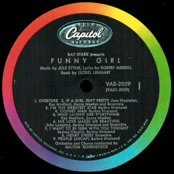 Jule Styne / Bob Merrill Featuring Barbra Streisand And Sydney Chaplin - Funny Girl (Original Broadway Cast) (LP, Album, Mono, Scr) (Very Good (VG)) - Image 5