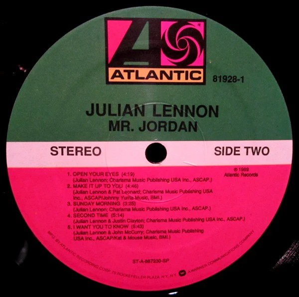 Julian Lennon - Mr. Jordan (LP, Album) (Very Good Plus (VG+)) - Image 4