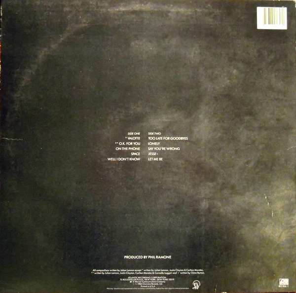 Julian Lennon - Valotte (LP, Album, SP ) (Very Good Plus (VG+)) - Image 2