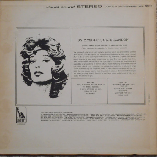 Julie London - By Myself (LP, Comp, Club, San) (Very Good Plus (VG+)) - Image 2