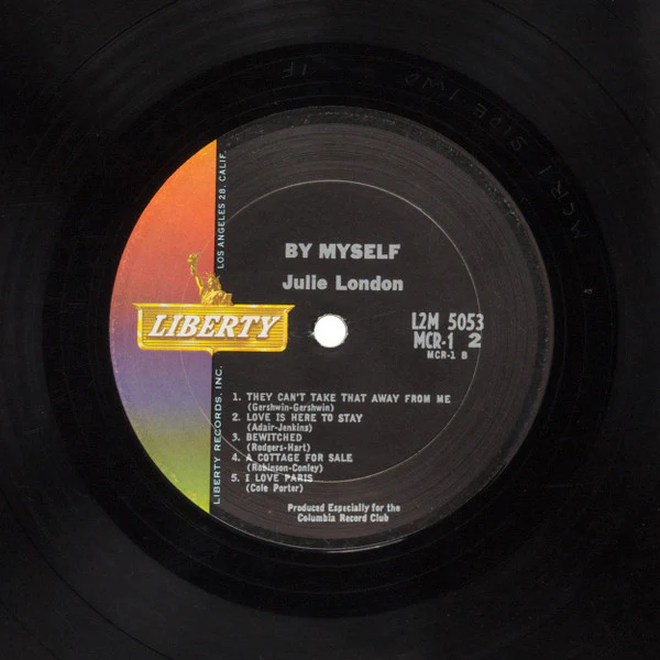Julie London - By Myself (LP, Comp, Mono, Club) (Very Good Plus (VG+)) - Image 4