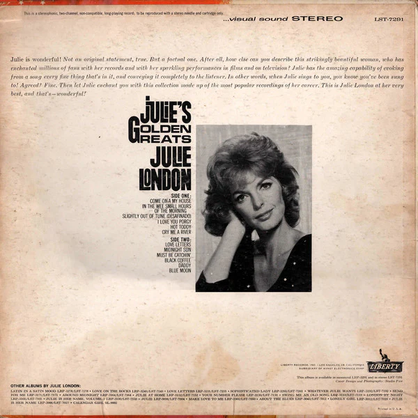Julie London - Julie's Golden Greats (LP, Comp, Mon) (Very Good Plus (VG+)) - Image 2