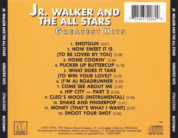 Junior Walker & The All Stars - Greatest Hits (CD, Comp, RE, RP) (Near Mint (NM or M-)) - Image 2