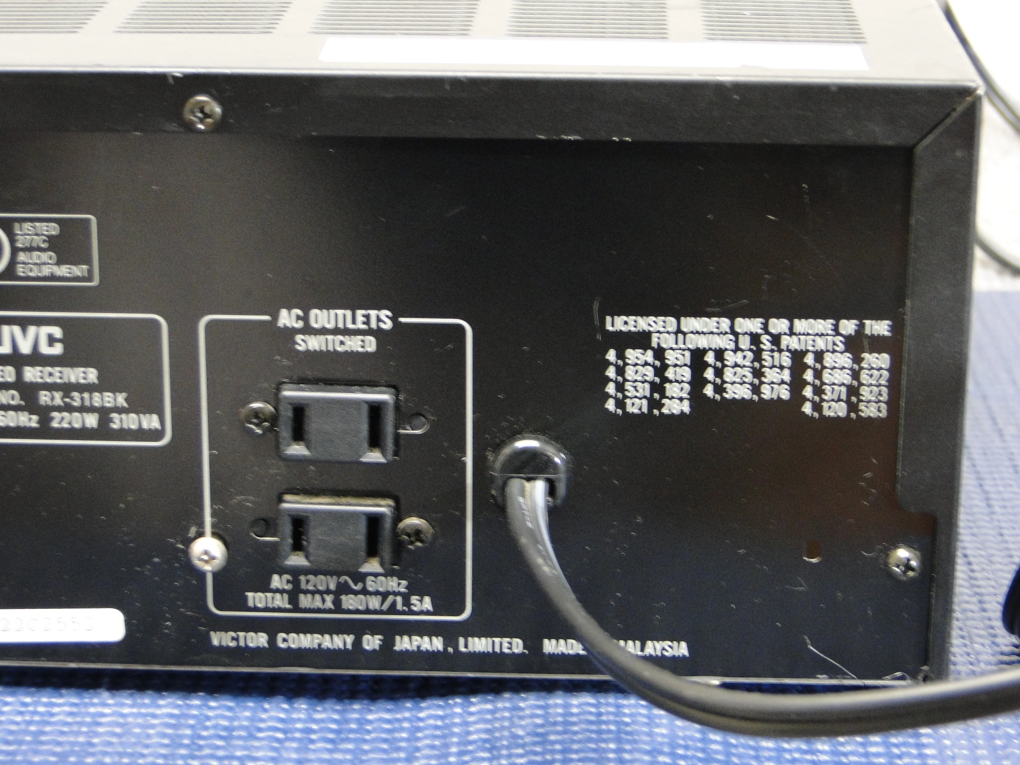 JVC RX-318 Stereo Receiver - Image 10