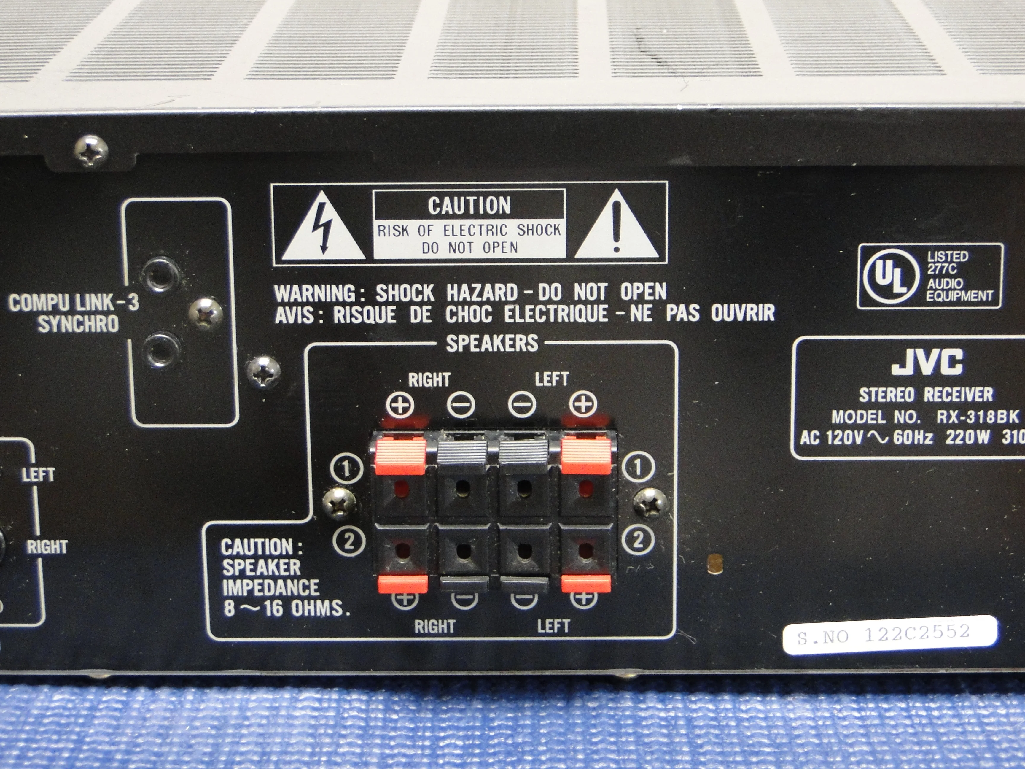 JVC RX-318 Stereo Receiver - Image 8