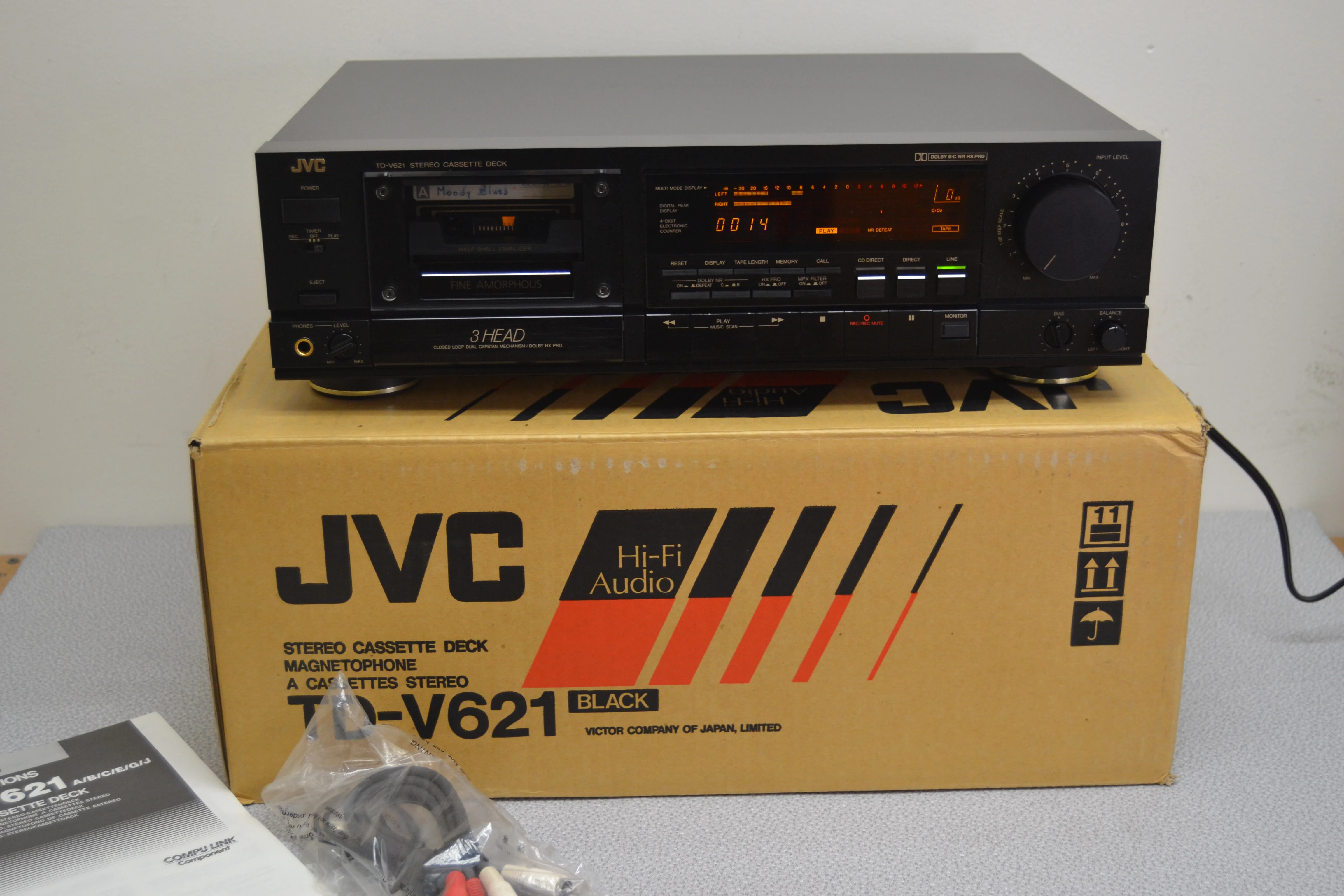 JVC TD-V621 3-Head Stereo Tape Recorder (1989-90) * Fully Serviced * New Belts * Box * Manuals
