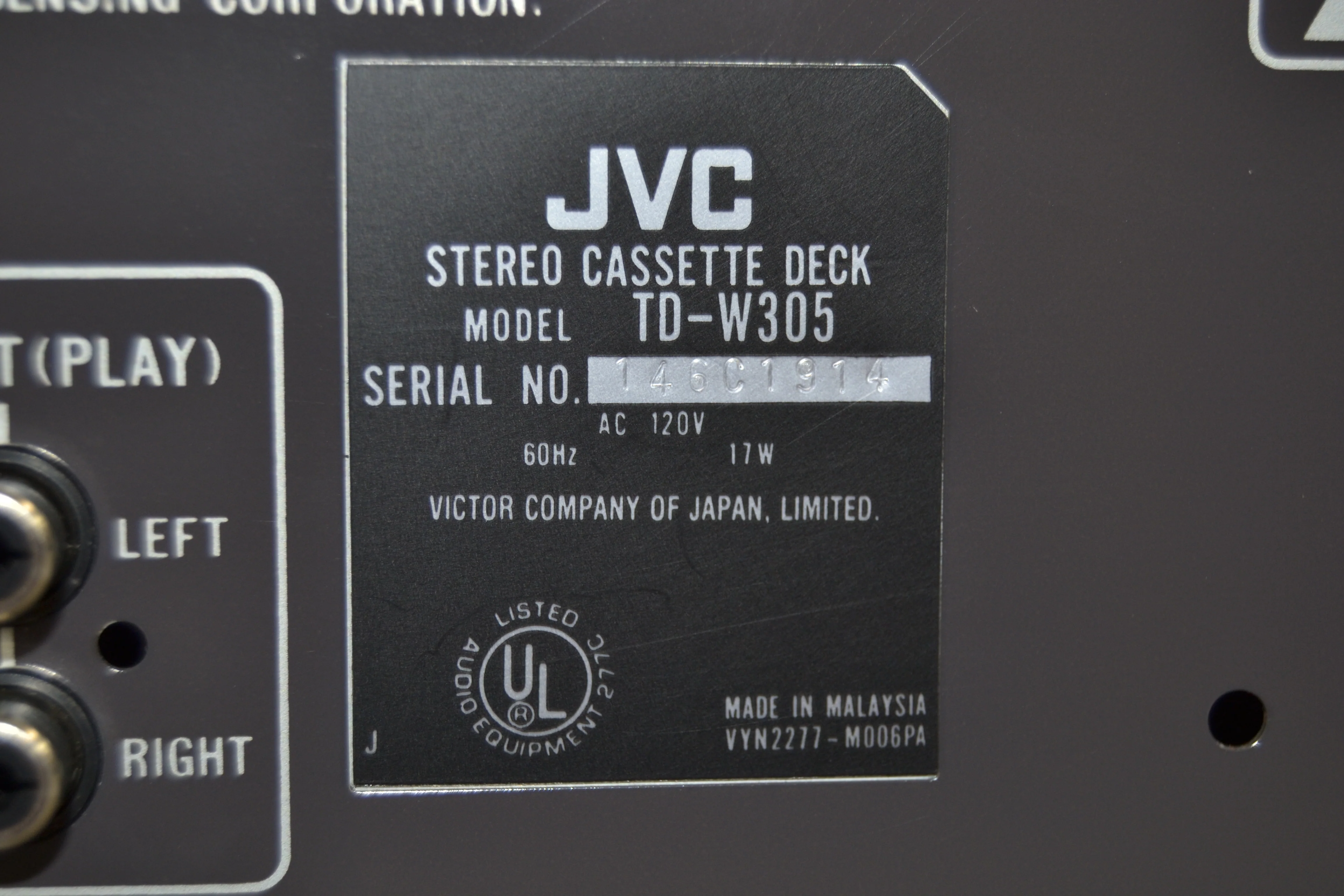 JVC TD-W305 Double Cassette Deck - Image 14