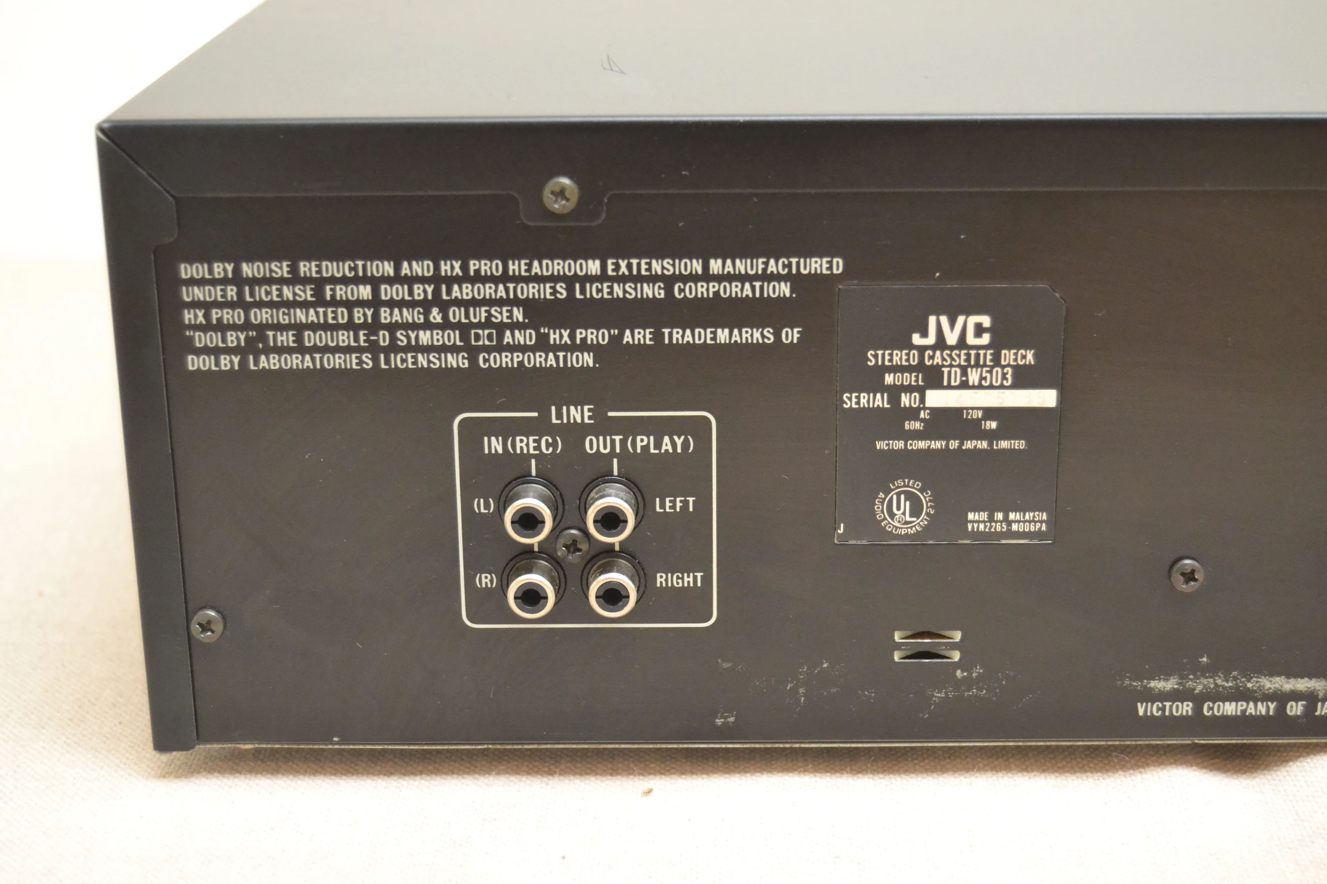 JVC TD-W503 Double Cassette Deck * Fully Serviced * New Belts - Image 9