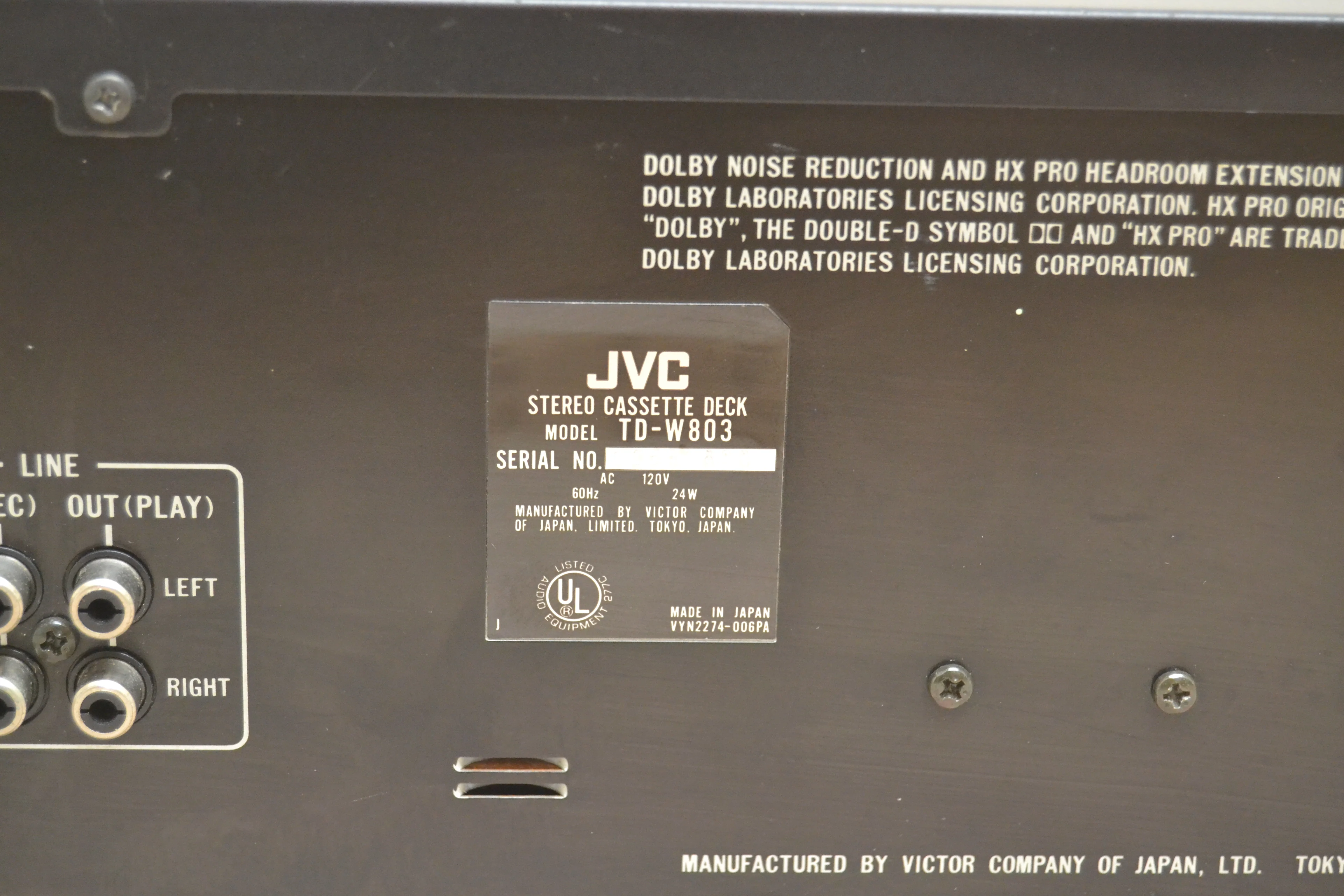 JVC TD-W803 Double Cassette Deck * Double Autoreverse * Fully Serviced * New Belts - Image 12