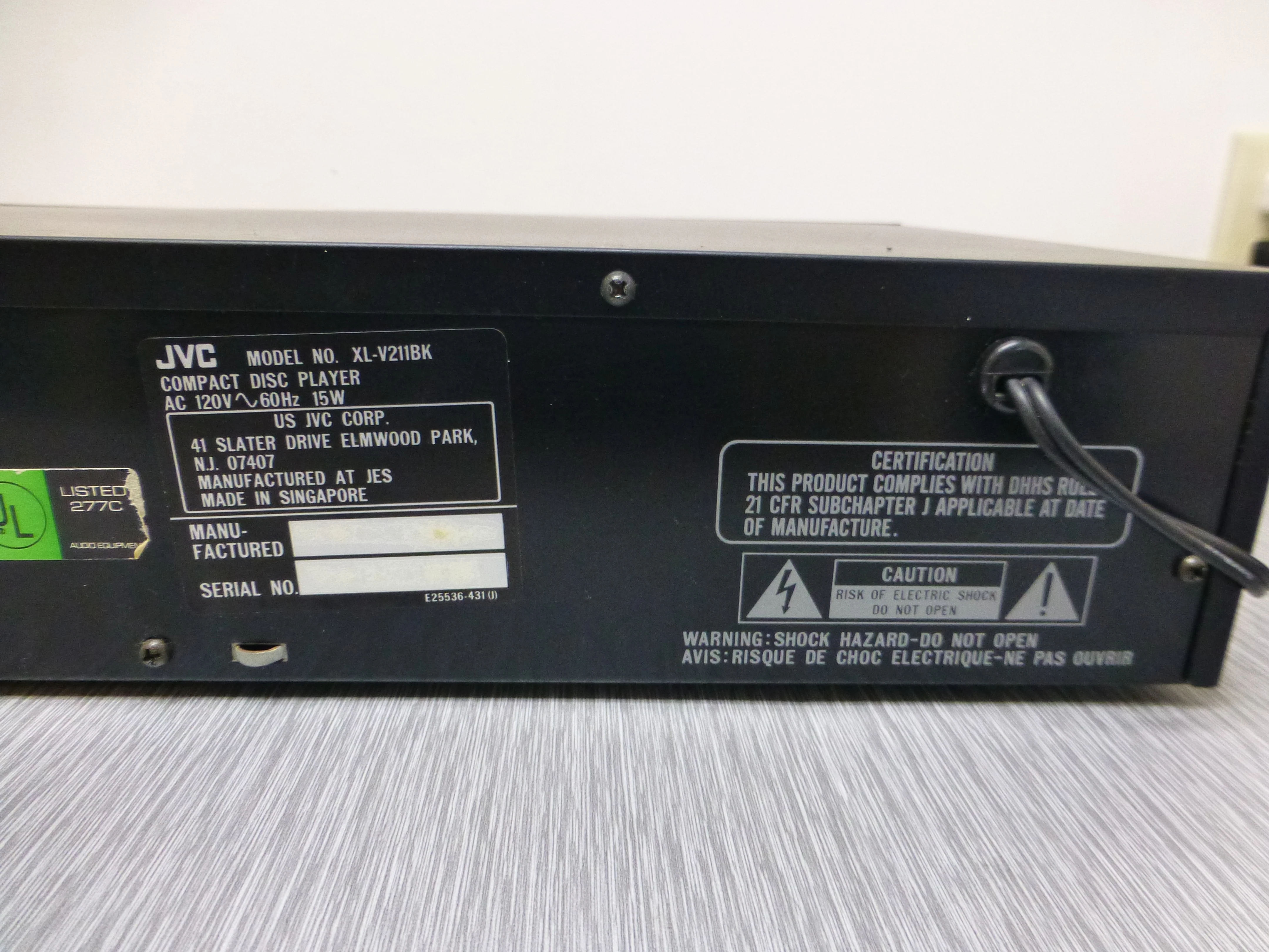 JVC XL-V211 Single CD Player - Image 10
