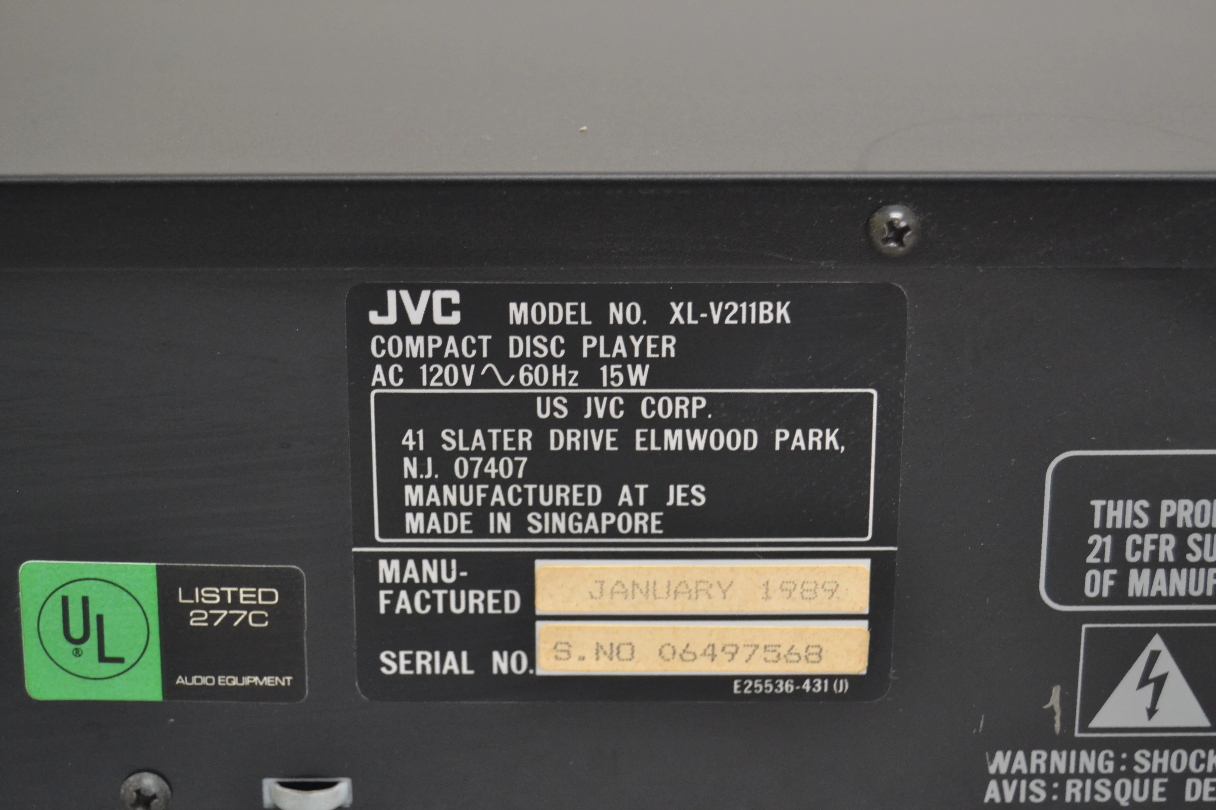 JVC XL-V211 Single CD Player * 1989 - Image 11