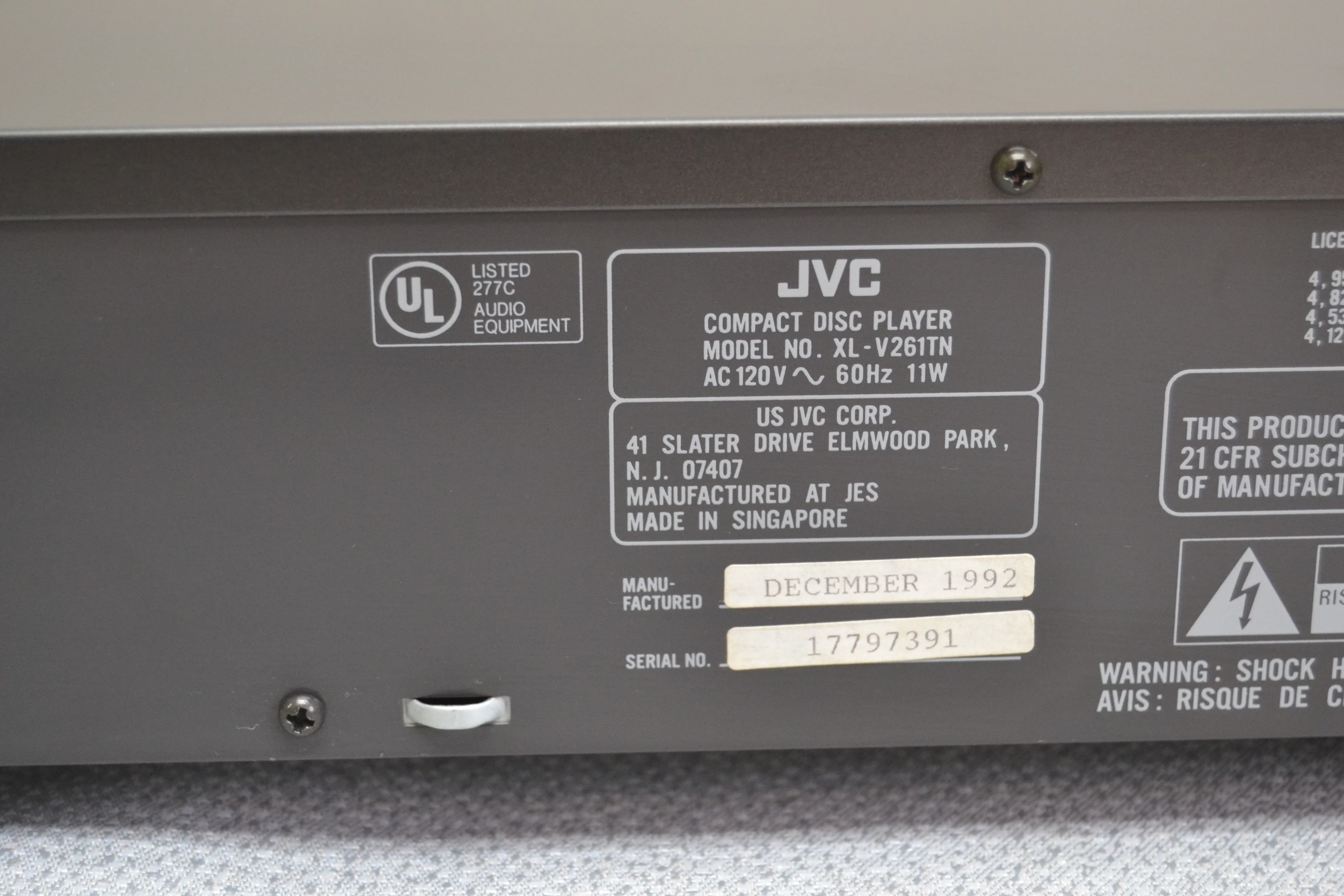 JVC XL-V261 Single CD Player - Image 10