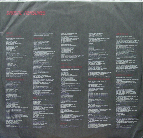 Kansas - Drastic Measures (LP, Album, Car) (Near Mint (NM or M-)) - Image 5