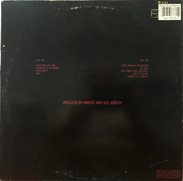 Kansas - Drastic Measures (LP, Album, Pit) (Very Good Plus (VG+)) - Image 2