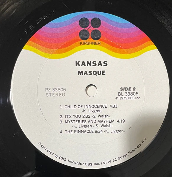 Kansas  - Masque (LP, Album) (Very Good Plus (VG+)) - Image 4