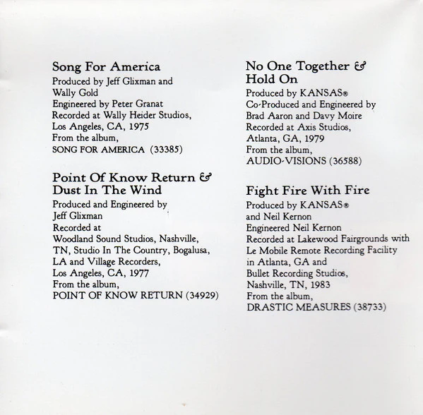 Kansas - The Best Of Kansas (CD, Comp, Pit) (Very Good Plus (VG+)) - Image 4