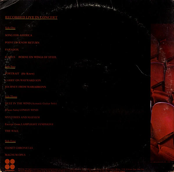 Kansas - Two For The Show (2xLP, Album) (Very Good Plus (VG+)) - Image 2