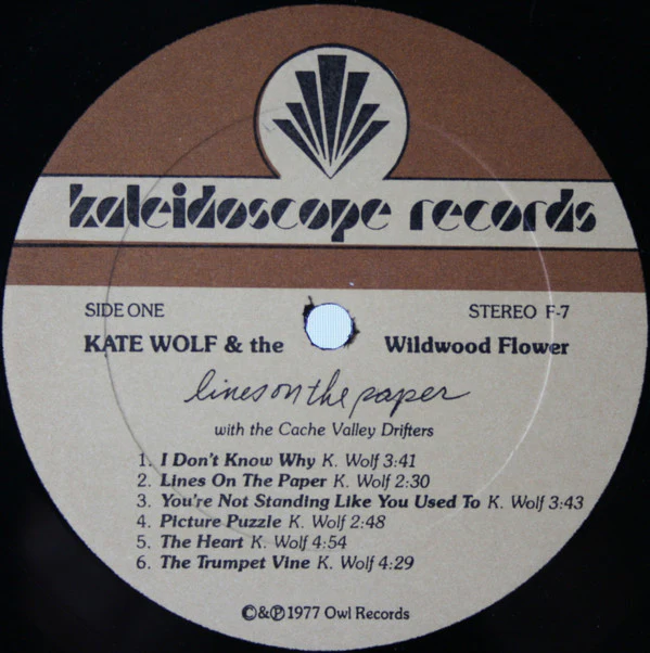 Kate Wolf & The Wildwood Flower With The Cache Valley Drifters - Lines On The Paper (LP, Album, RE) (Very Good Plus (VG+)) - Image 3