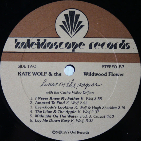 Kate Wolf & The Wildwood Flower With The Cache Valley Drifters - Lines On The Paper (LP, Album, RE) (Very Good Plus (VG+)) - Image 4