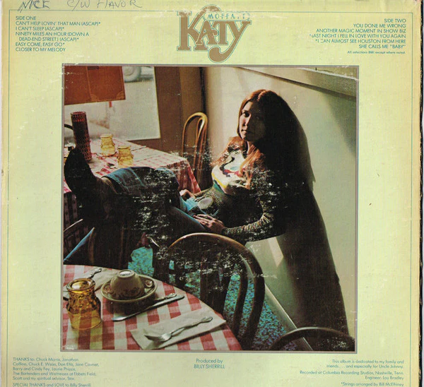 Katy Moffatt - Katy (LP, Album) (Very Good Plus (VG+)) - Image 2