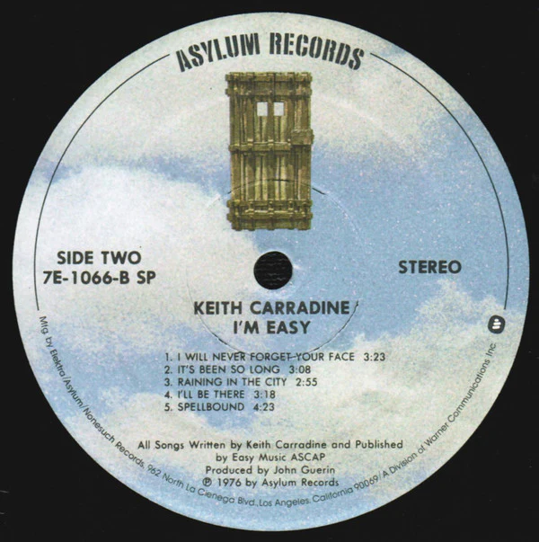 Keith Carradine - I'm Easy (LP, Album, Spe) (Very Good Plus (VG+)) - Image 4
