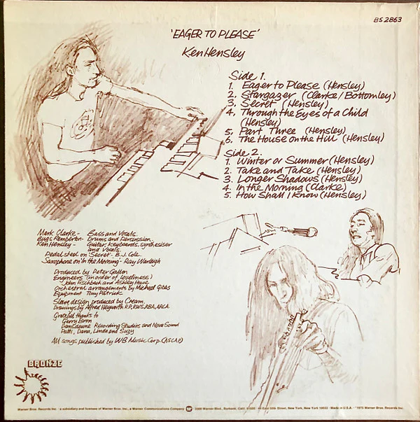 Ken Hensley - Eager To Please (LP, Album, San) (Very Good Plus (VG+)) - Image 2