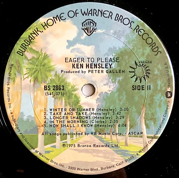 Ken Hensley - Eager To Please (LP, Album, San) (Very Good Plus (VG+)) - Image 4