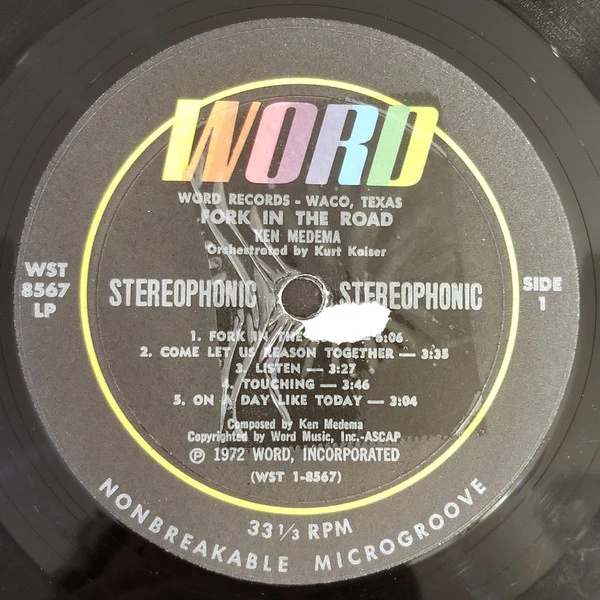 Ken Medema - Fork In The Road (LP, Album) (Very Good (VG)) - Image 3