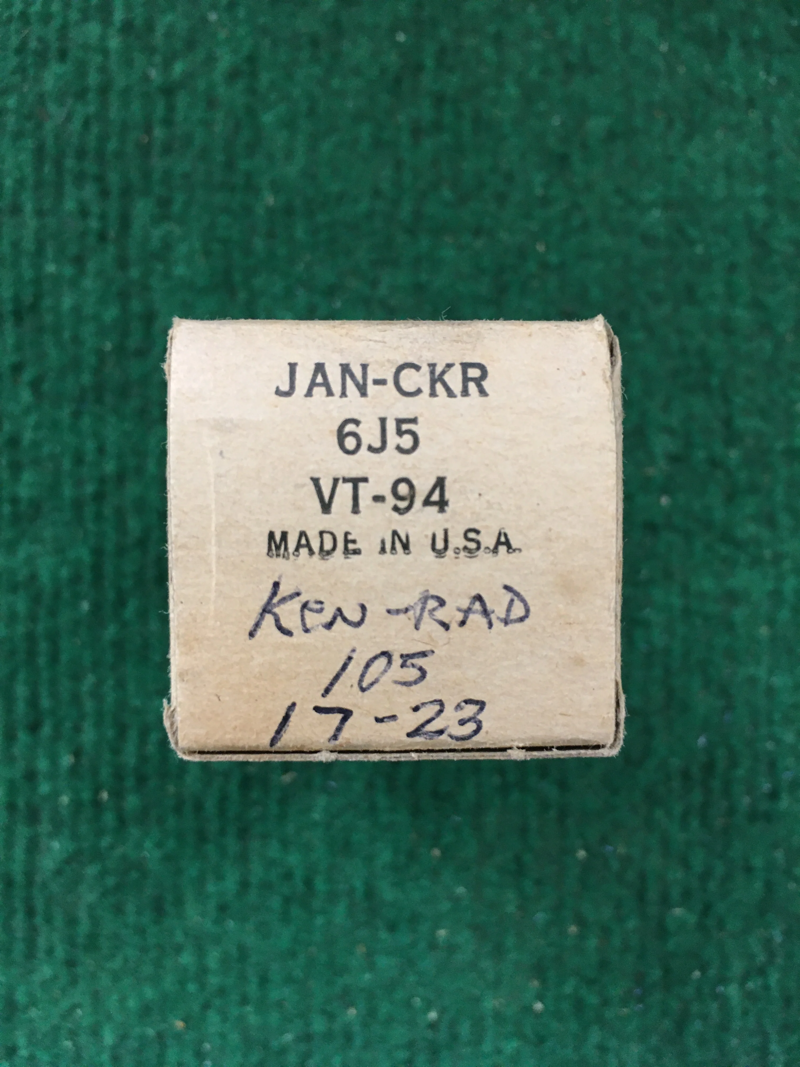 Ken-Rad 6J5 Vacuum Tube * Tested 105