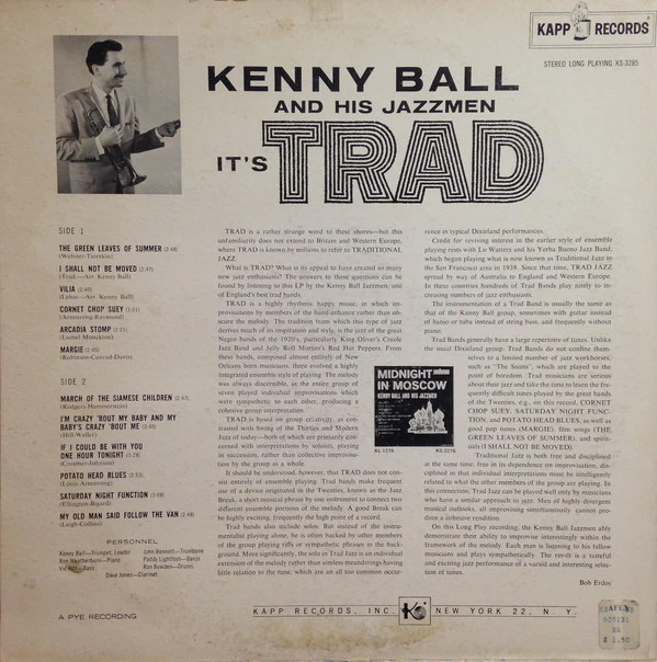Kenny Ball And His Jazzmen - It's Trad (LP, Album) (Very Good Plus (VG+)) - Image 2