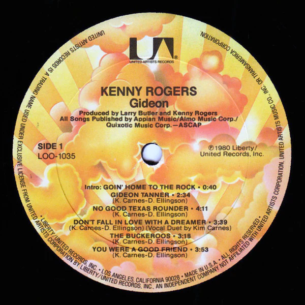 Kenny Rogers - Gideon (LP, Album, All) (Very Good (VG)) - Image 3