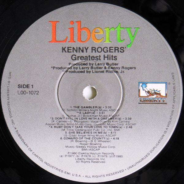 Kenny Rogers - Greatest Hits (LP, Comp, Win) (Near Mint (NM or M-)) - Image 2
