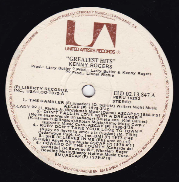 Kenny Rogers - Kenny Rogers "Greatest Hits" (LP, Comp) (Very Good Plus (VG+)) - Image 3