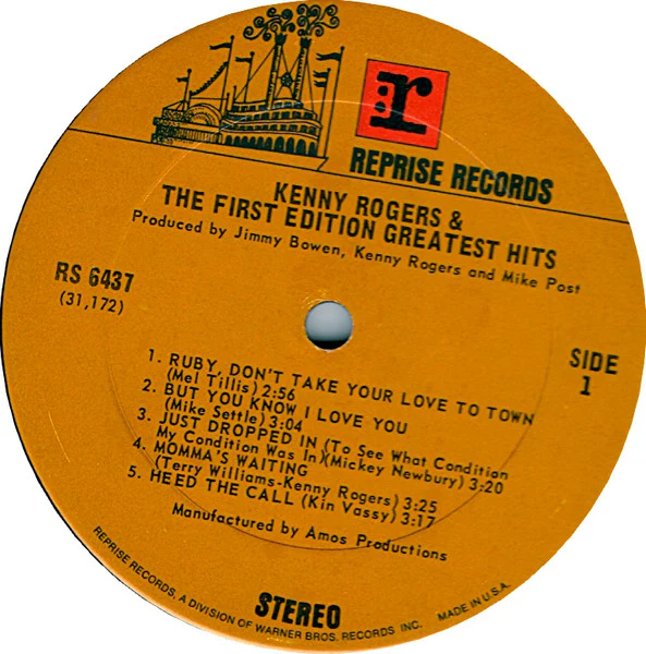 Kenny Rogers & The First Edition - Greatest Hits (LP, Comp, Pit) (Very Good Plus (VG+)) - Image 3