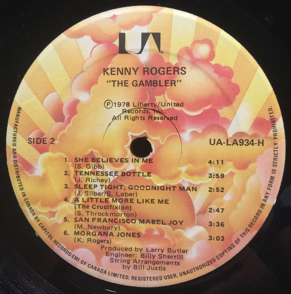 Kenny Rogers - The Gambler (LP, Album) (Very Good Plus (VG+)) - Image 3