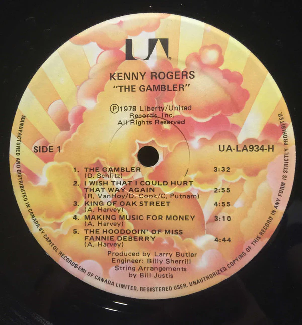 Kenny Rogers - The Gambler (LP, Album) (Very Good Plus (VG+)) - Image 4