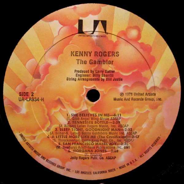 Kenny Rogers - The Gambler (LP, Album) (Very Good Plus (VG+)) - Image 5