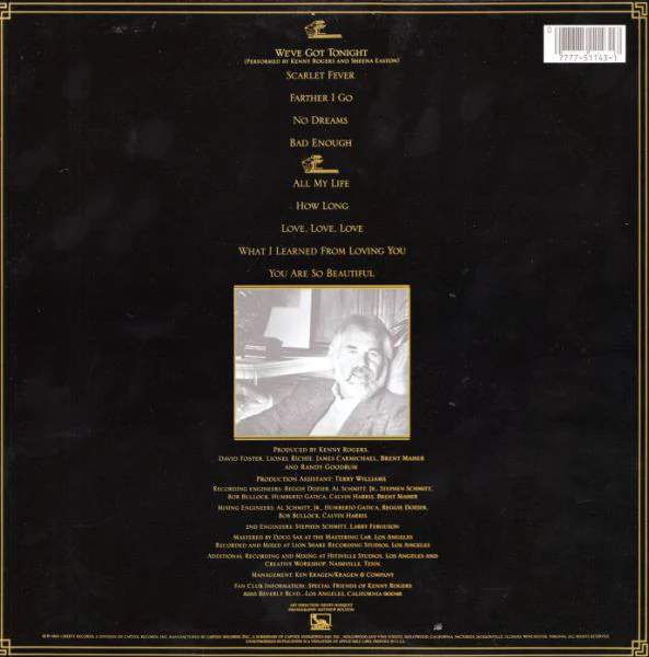Kenny Rogers - We've Got Tonight (LP, Album, Jac) (Very Good Plus (VG+)) - Image 2