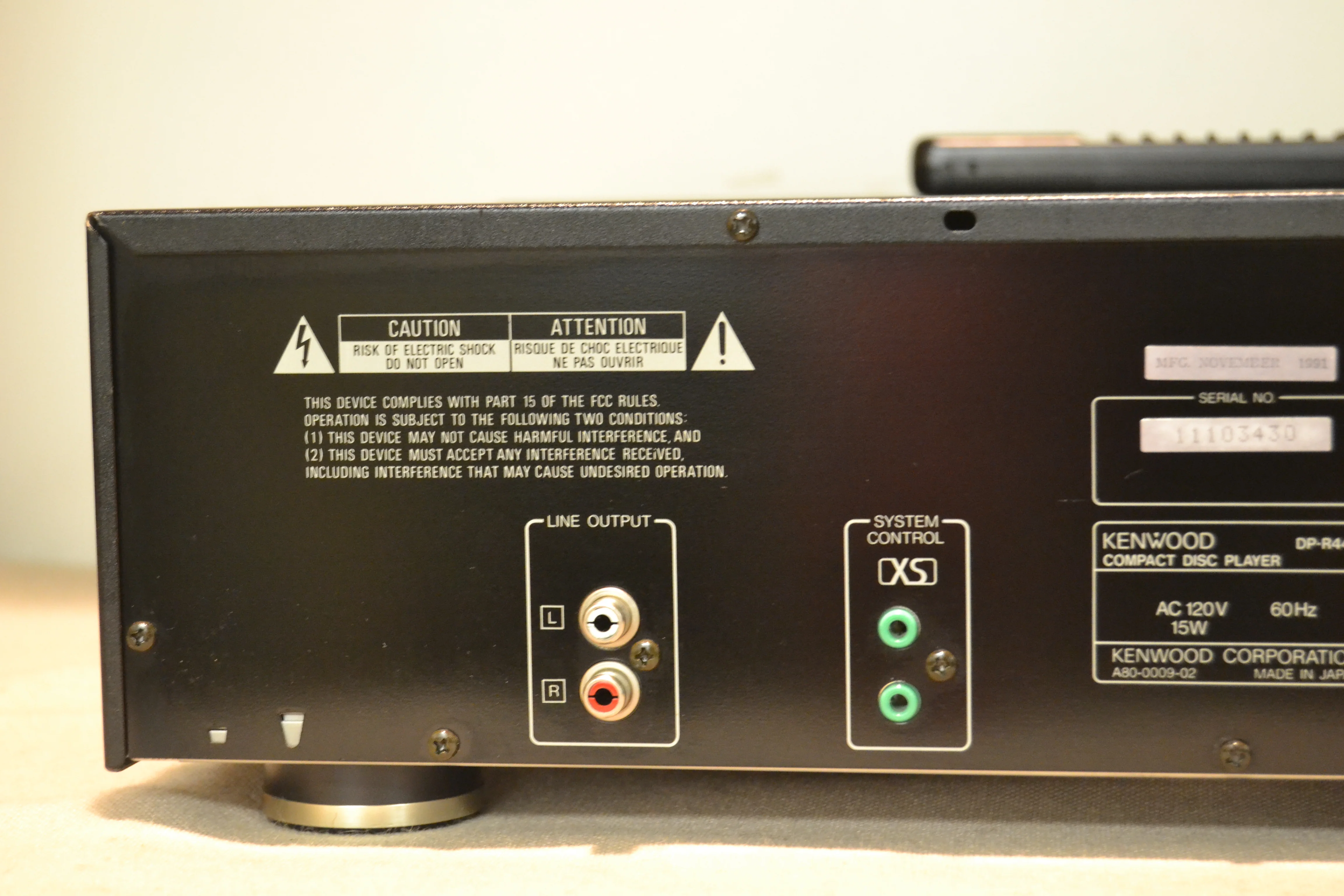 Kenwood DP-R4430 5-Disc Carousel CD Changer (1991) * Remote - Image 10