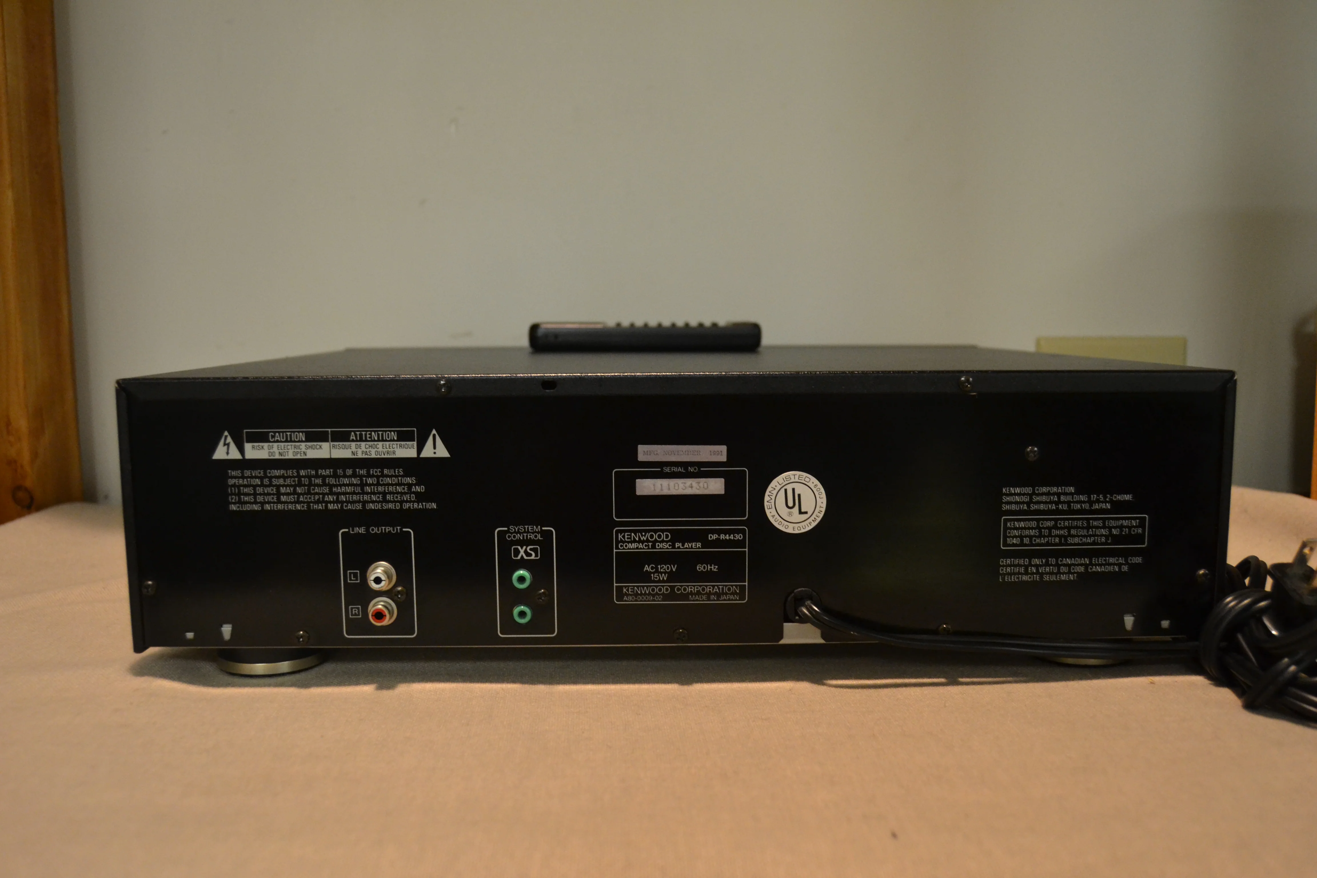 Kenwood DP-R4430 5-Disc Carousel CD Changer (1991) * Remote - Image 8