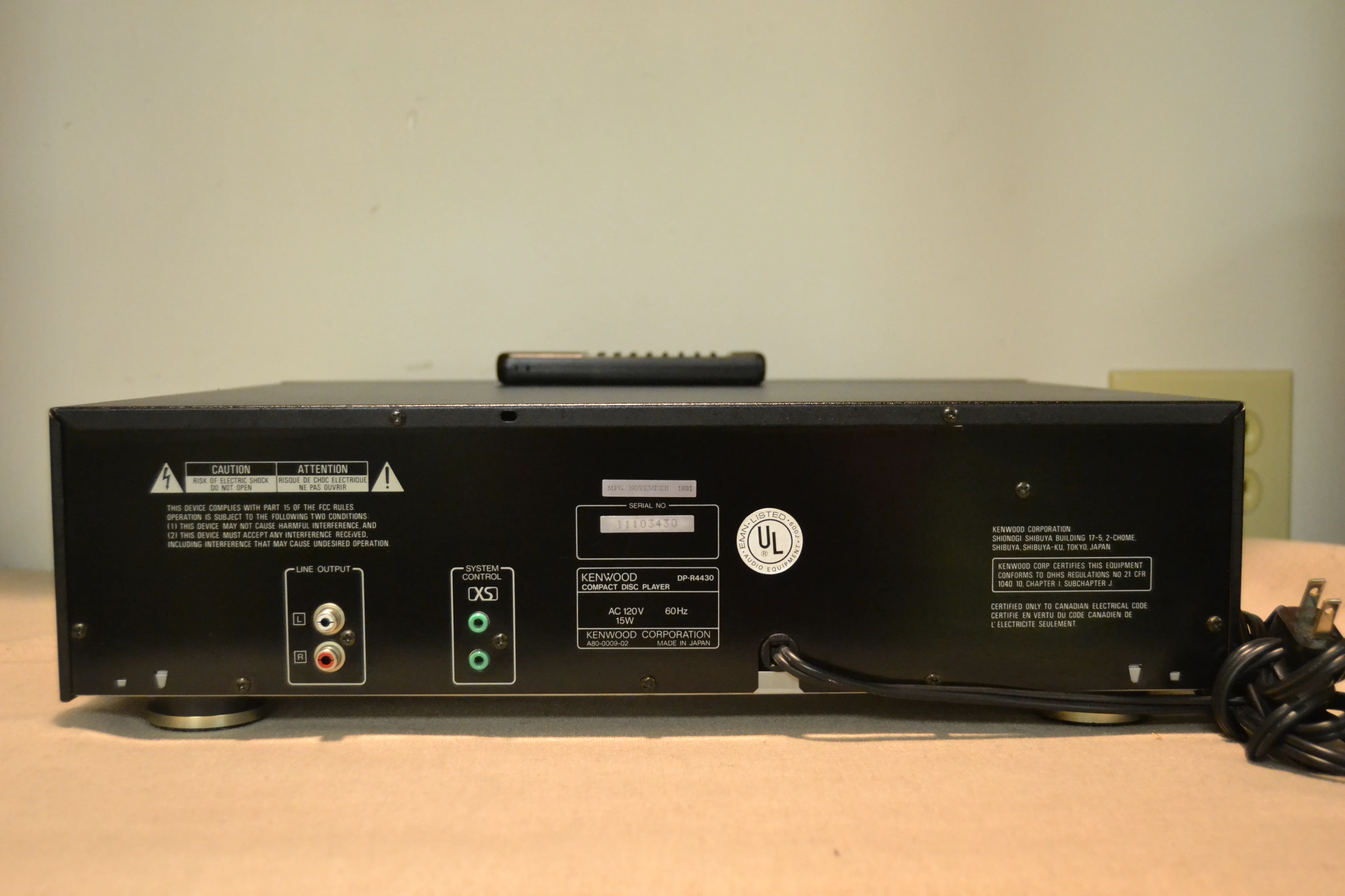 Kenwood DP-R4430 5-Disc Carousel CD Changer (1991) * Remote - Image 9