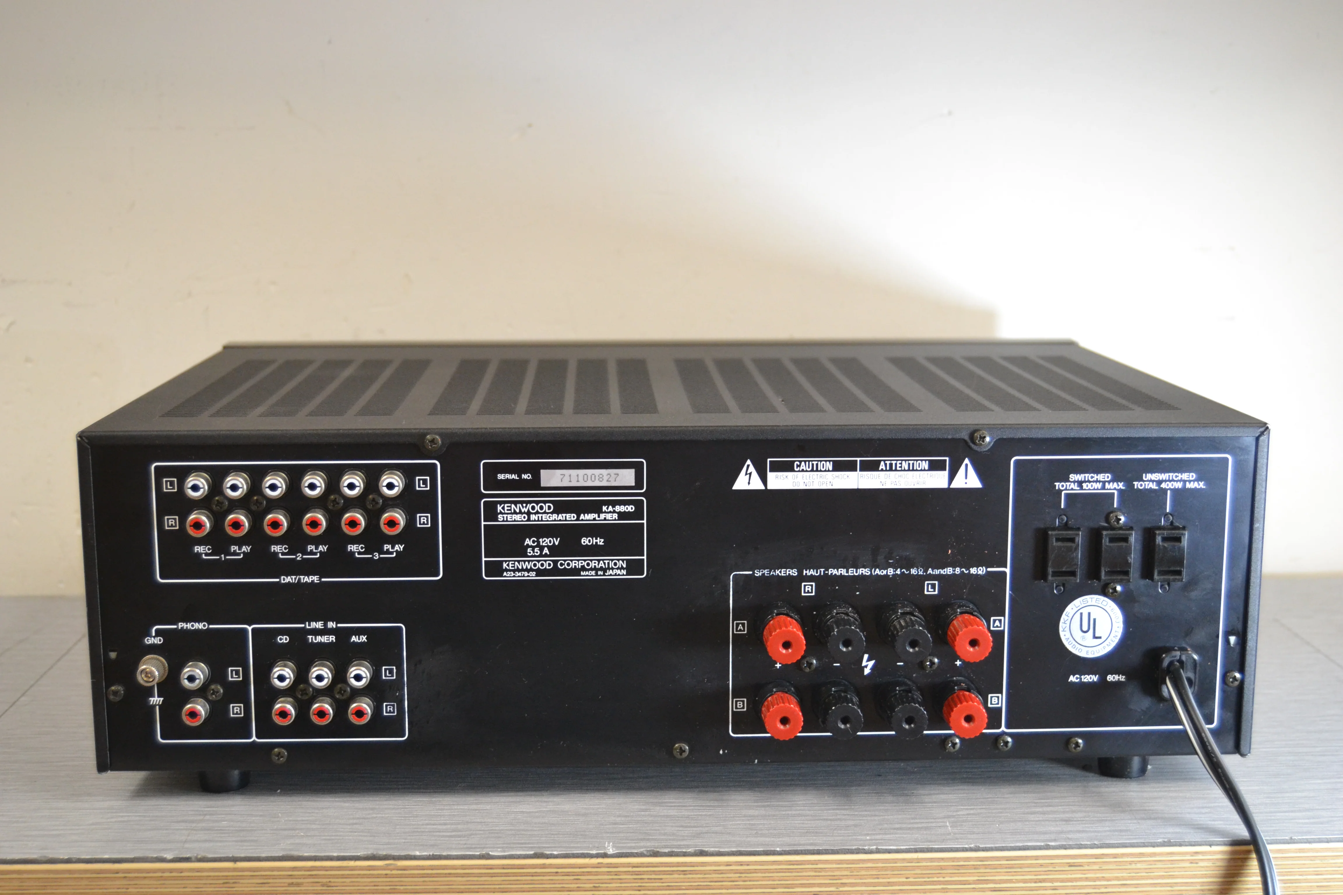 Kenwood KA-880D Stereo Integrated Amplifier * 100W RMS * (1987-89) - Image 9