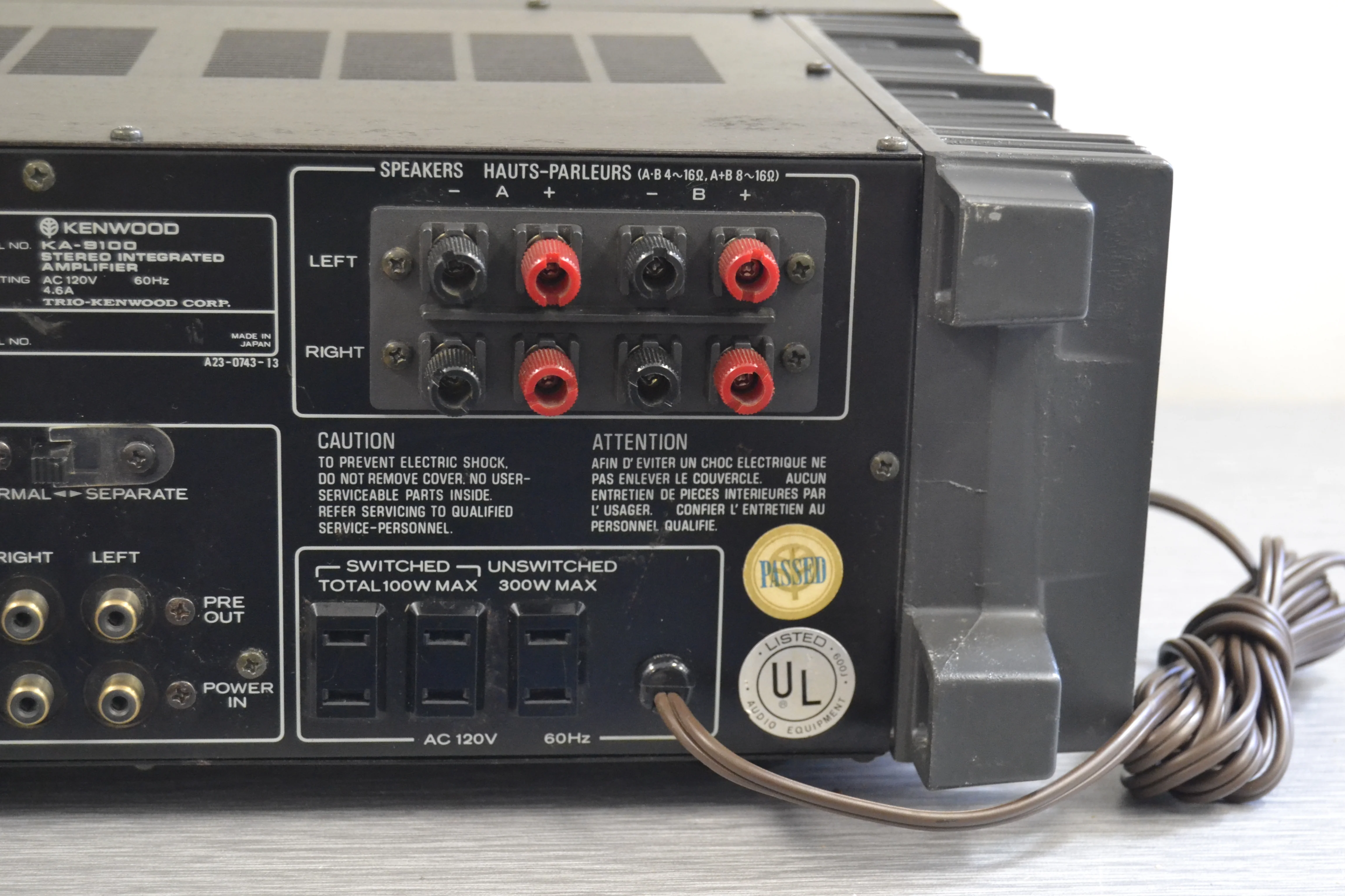 Kenwood KA-9100 Stereo Integrated Amplifier * 90W RMS * 1977 - Image 13
