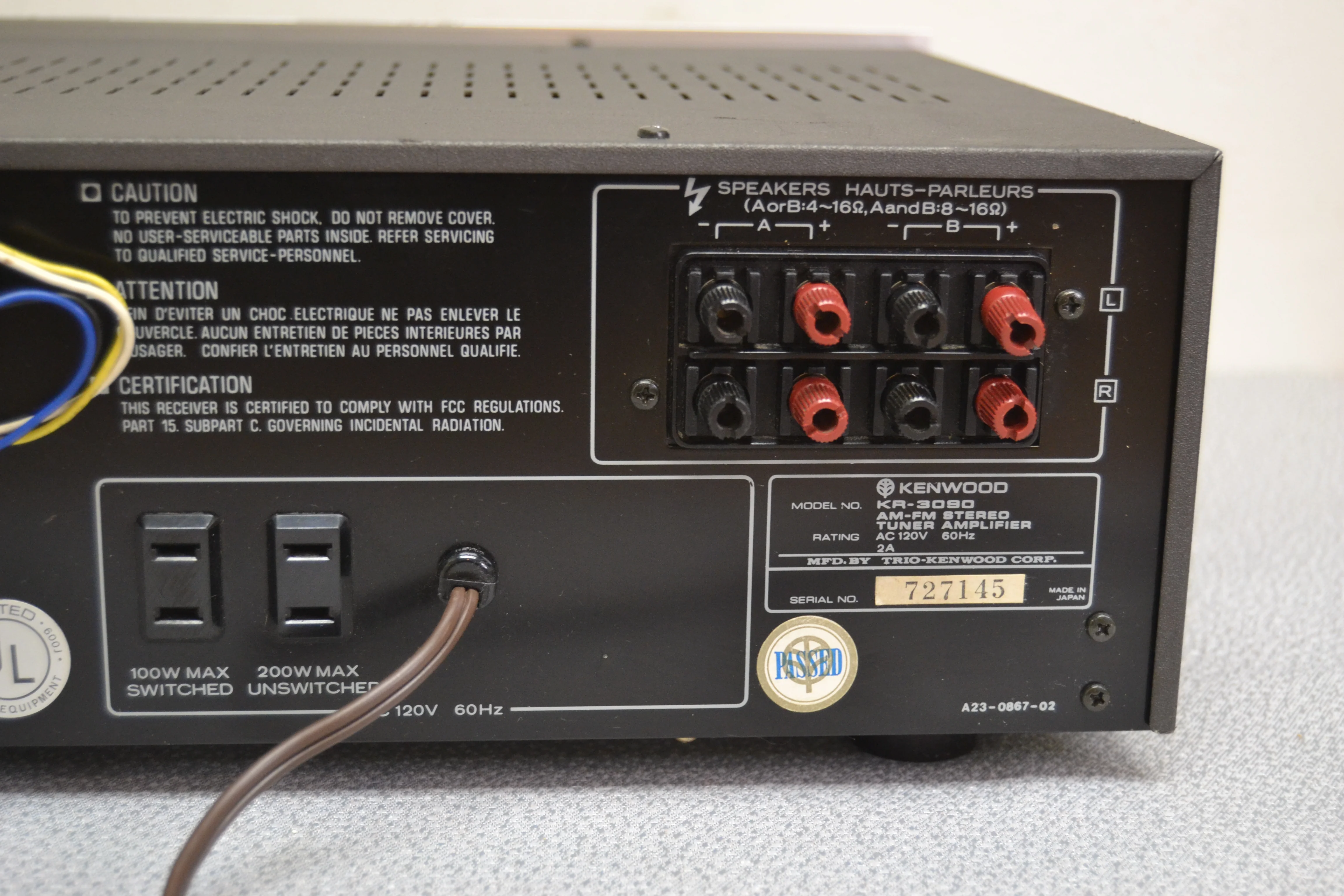 Kenwood KR-3090 AM/FM Stereo Receiver (1978-80) * 26W RMS - Image 11