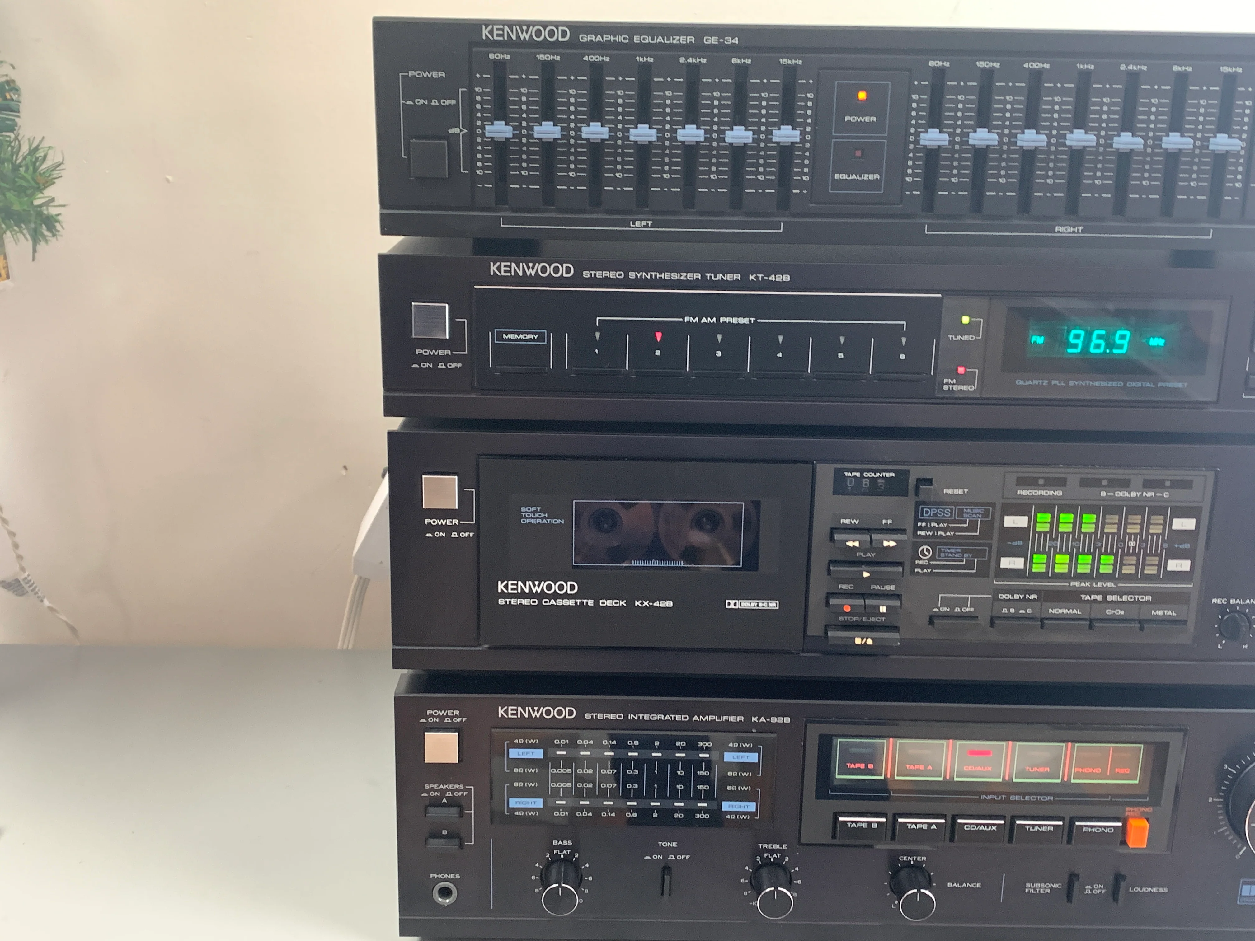 Kenwood Rack * Kenwood GE-34 Equalizer * KT-42B Tuner * KX-42B Cassette Deck * KA-92B Integrated Amp - Image 2